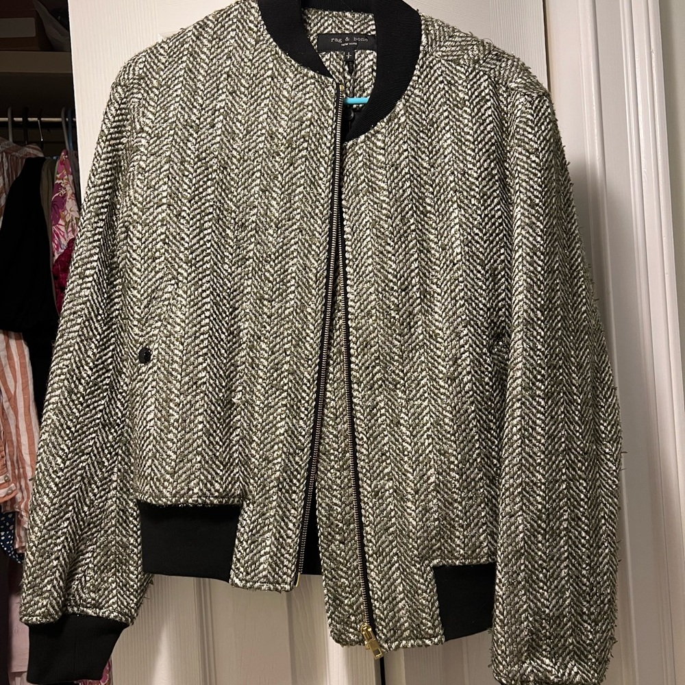 New w/ Tags Rag and Bone Manston Bomber in Green Multi